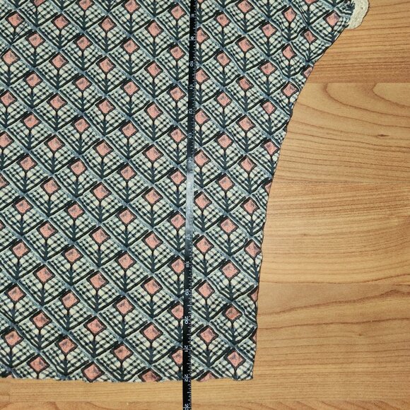 Free People Woven Knit Shoulder Diamond Patterned Slub Dolman Sleeve Top Sm - Picture 10 of 14